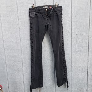 VINTAGE LIP SERVICE ROCKSTAR LACEUP JEANS